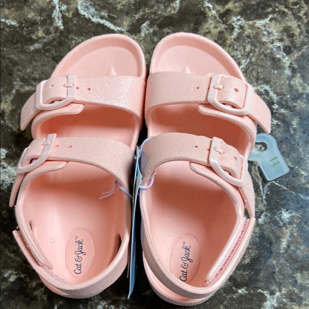 Cat & Jack Peach  Kids Sandals sz 11 NWT